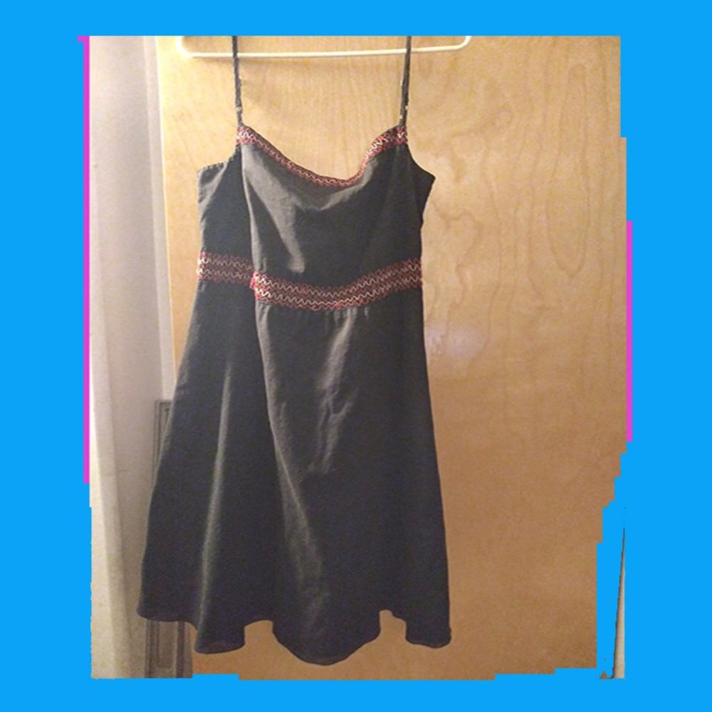 Black A-line boho summer dress